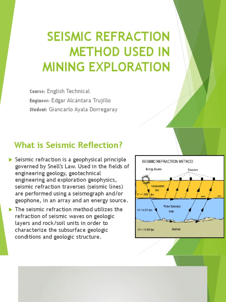 Seismic Refraction Method Used in Mining Exploration Reflection