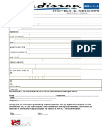 Radisson Blu Hotel Employment Application Form