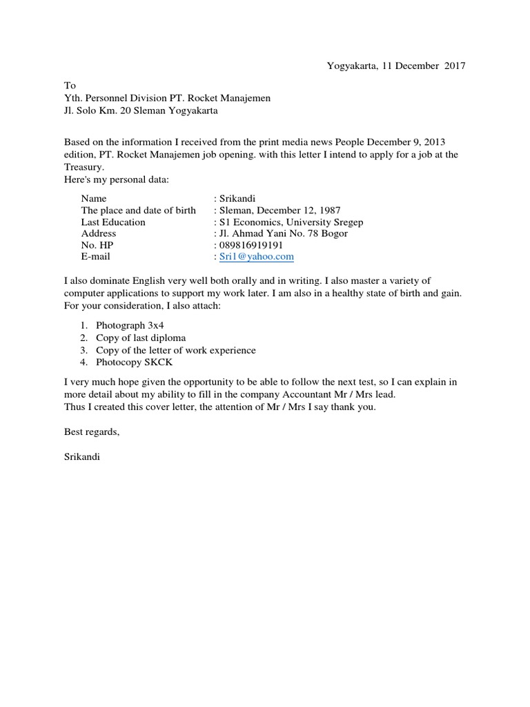 Download 67+ Contoh Surat Lamaran Kerja Dalam Bahasa Inggris Gratis