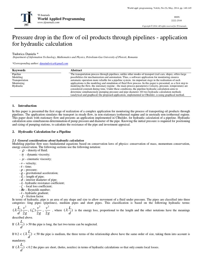 Oil Pressure Loss PDF | PDF | Fluid Dynamics | Reynolds Number