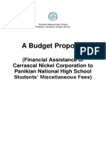 Budget Proposal School Miscellaneous