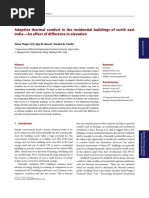 Adaptive Thermal Comfort in the Residential Buildings of North East India—an Effect of Difference in Elevation
