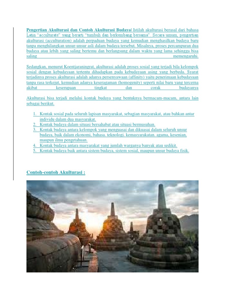 Pengertian Akulturasi Dan Contoh Akulturasi Budaya