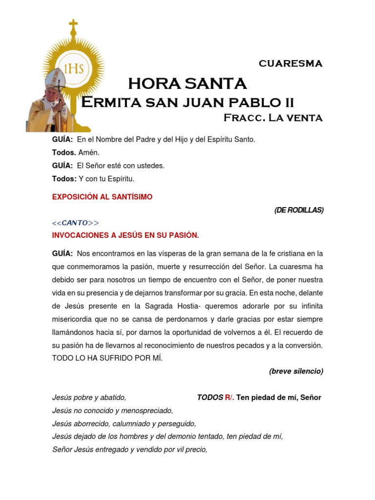Hora Santa 2 PDF eucaristía Cristo (título)