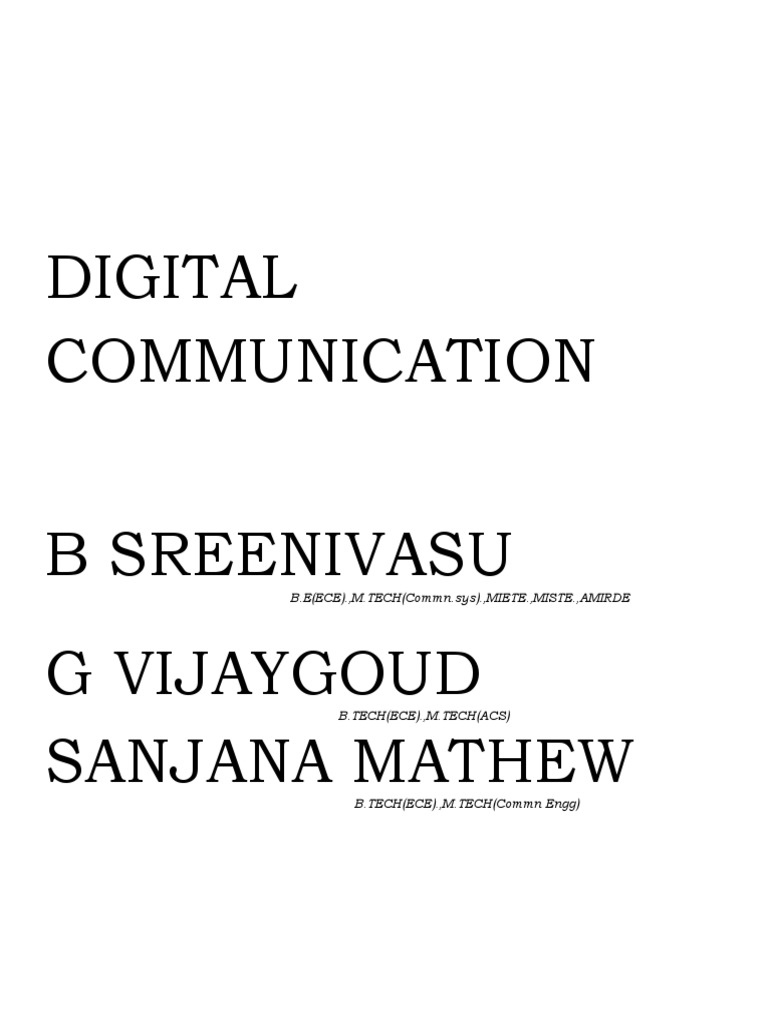Digital Communication Course Material 201617 PDF Modulation Data