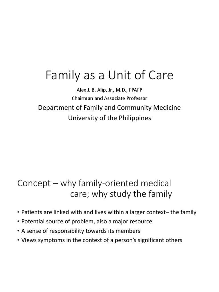 Family as a Care Unit in Health Services | PDF | Family | Preventive ...