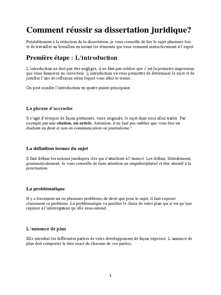 Comment Reussir Sa Dissertation Juridique Sujet Grammaire Nombre Grammatical