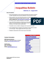 Health Inequalities Bulletin 21 - August 2010
