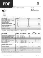 NPN Silicon Planar High Voltage Transistor BD115 TO-39 Metal Can Package