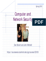 Computer and Network Security Network Security: Dan Boneh and John Mitchell