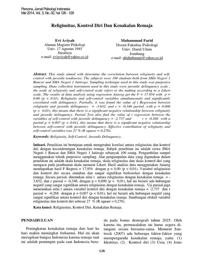 Jurnal Tentang Remaja PDF | PDF