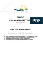 Sample Risk Management Plan