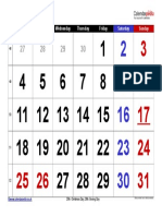 Calendar December 2017 Large Numerals