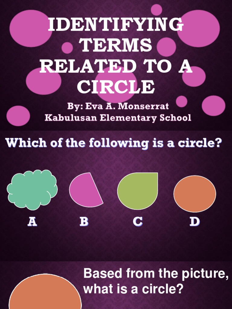 MATH 5 Q3 LESSON 67 Identifying Terms Related To A Circle | PDF