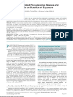 Nitrous Oxide - Related Postoperative Nausea and Vomiting Depends On Duration of Exposure