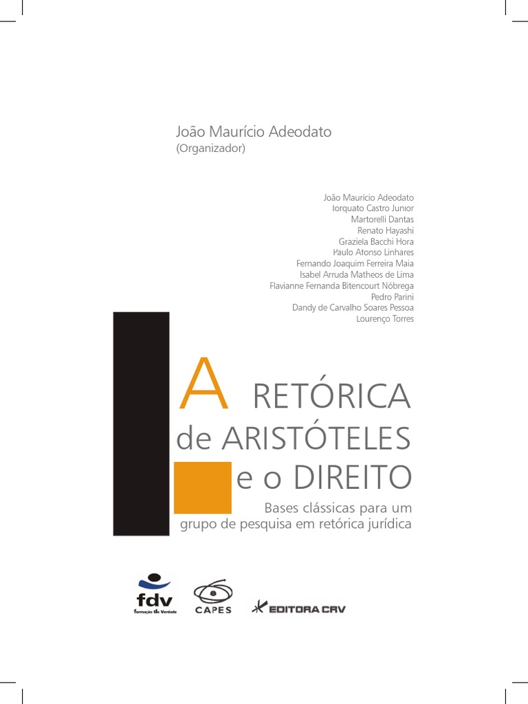 A Retórica de Aristóteles E O Direito - João Maurício Adeodato PDF ...