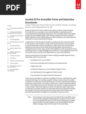 Acrobat Xi Accessible Forms