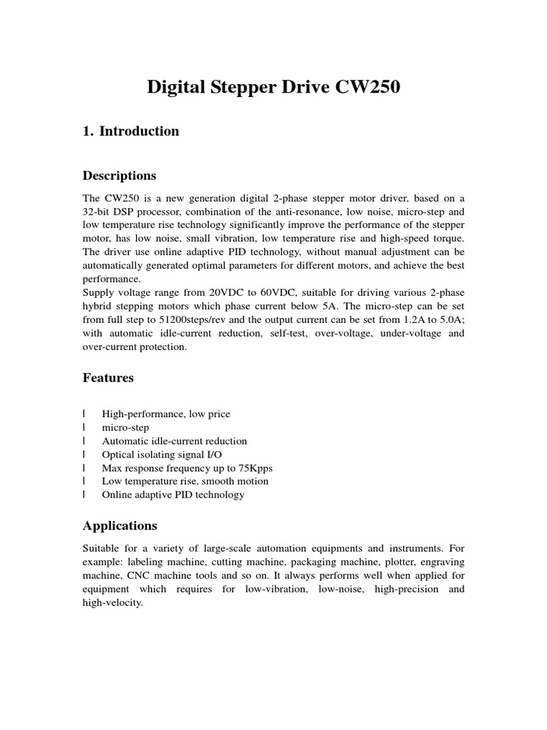 CW 250 Drive | PDF | Power Supply | Electronics