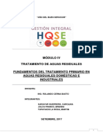 Tratamiento Primario de Agua Residual Domestico e Industrial