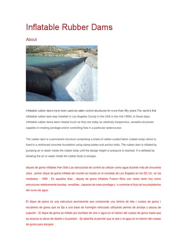 Inflatable Rubber Dams: Versatile Water Control Structures | PDF | Nature