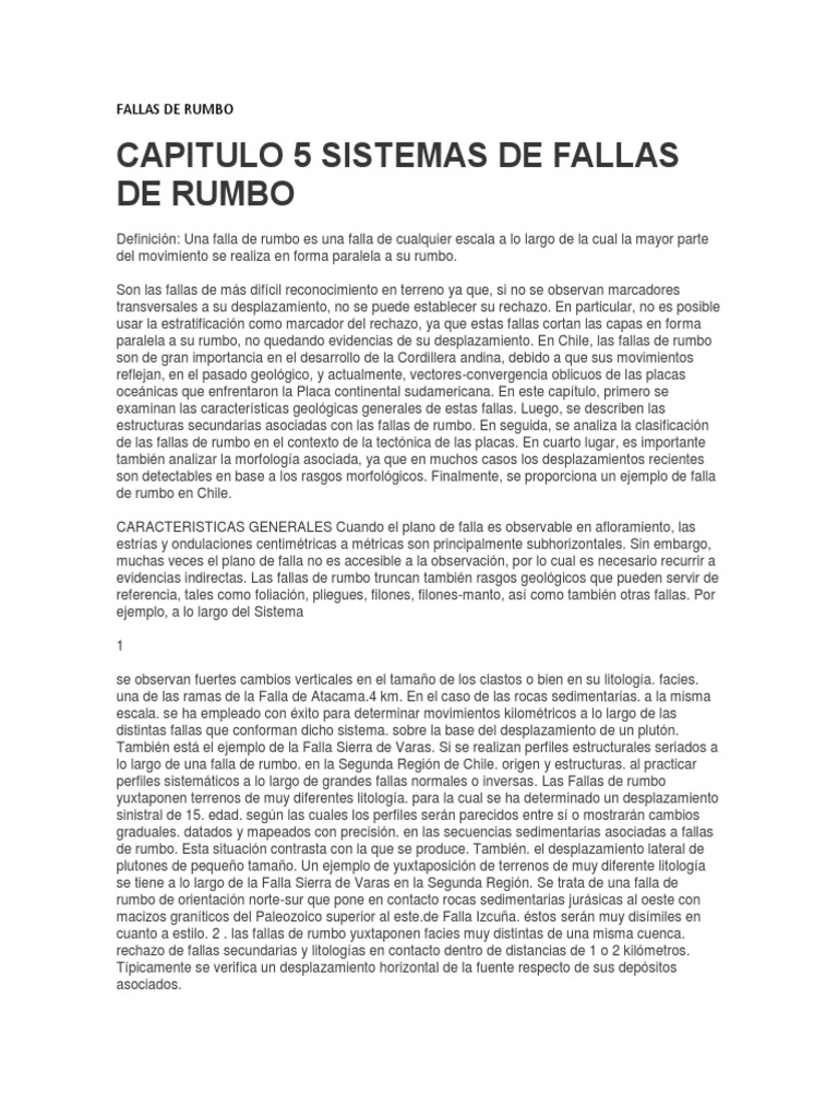 Fallas de Rumbo | PDF | Falla (geología) | Andes