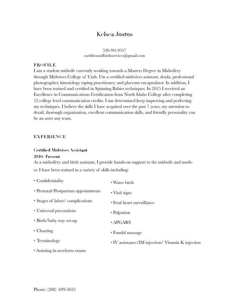 Resume Complete PDF Midwife - 1670548746