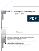 Session 7: Defining and Estimating The Cost of Debt: Aswath Damodaran 1