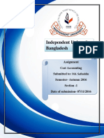 Cost Accounting Report