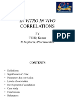 In Vitro in Vivo: Correlations