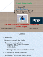 Protein Drug Binding: Presented by M. Pharm Semester (2014-15) Department of Pharmaceutics