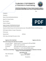 Sathyabama University Centre for Nanoscience & Nanotechnology Requisition Form