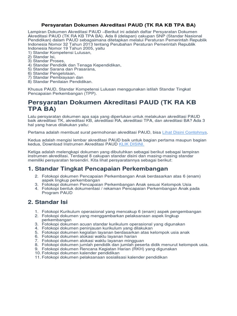 Contoh Dokumen Pencapaian Perkembangan Anak Paud
