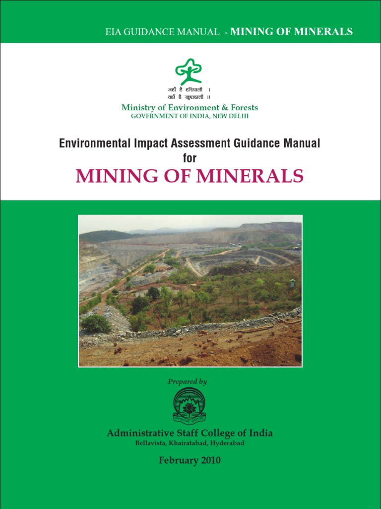 Mining of Minerals: Environmental Impact Assessment Guidance Manual For ...