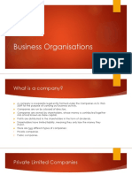 Business Organisations Plcs