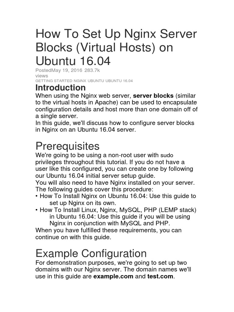 How To Set Up Nginx Server Blocks PDF  Server & 