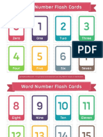 Word Number Flash Cards 2x3