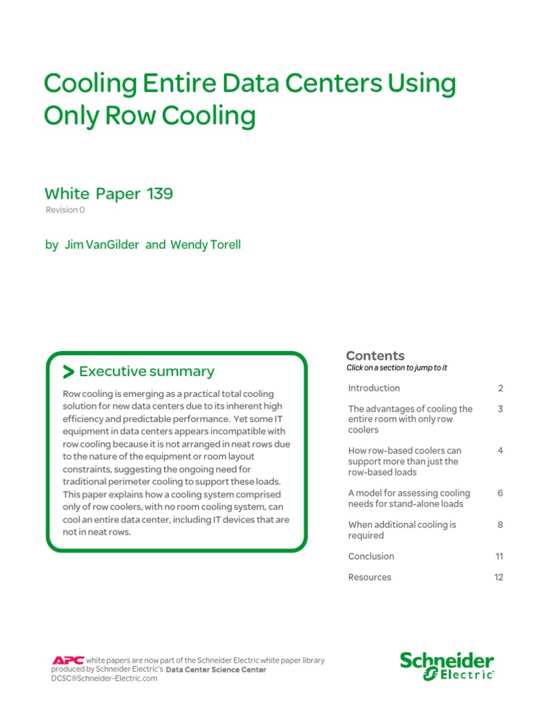 Cooling Entire Data Center Using Only Row Cooling | PDF | Data Center ...