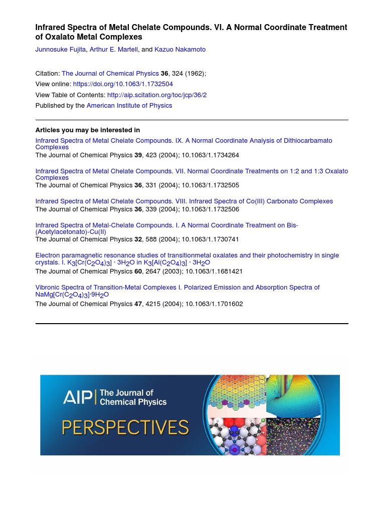Infrared Spectra of Oxalato Complexes | PDF | Coordination Complex ...