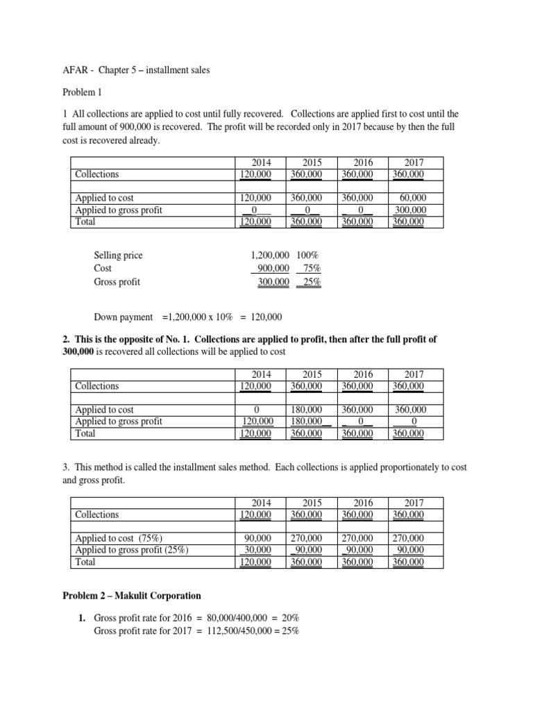 Installment Sales Accounting Guide | PDF | Retained Earnings | Inventory