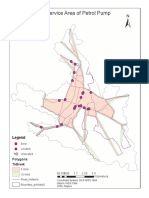 Service Area of Petrol Pump: Legend
