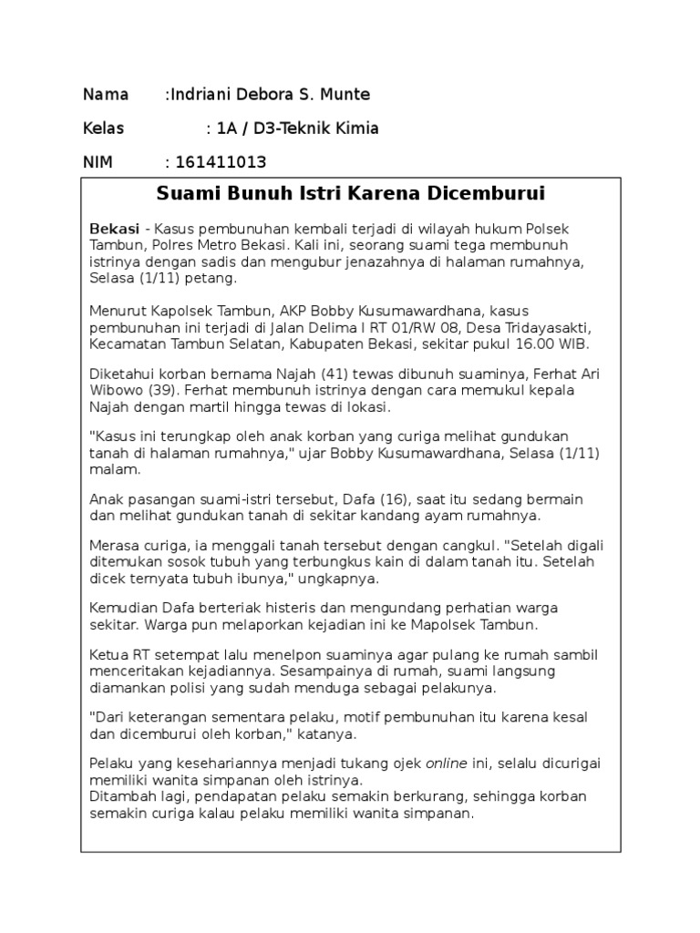 Contoh Analisis Berita