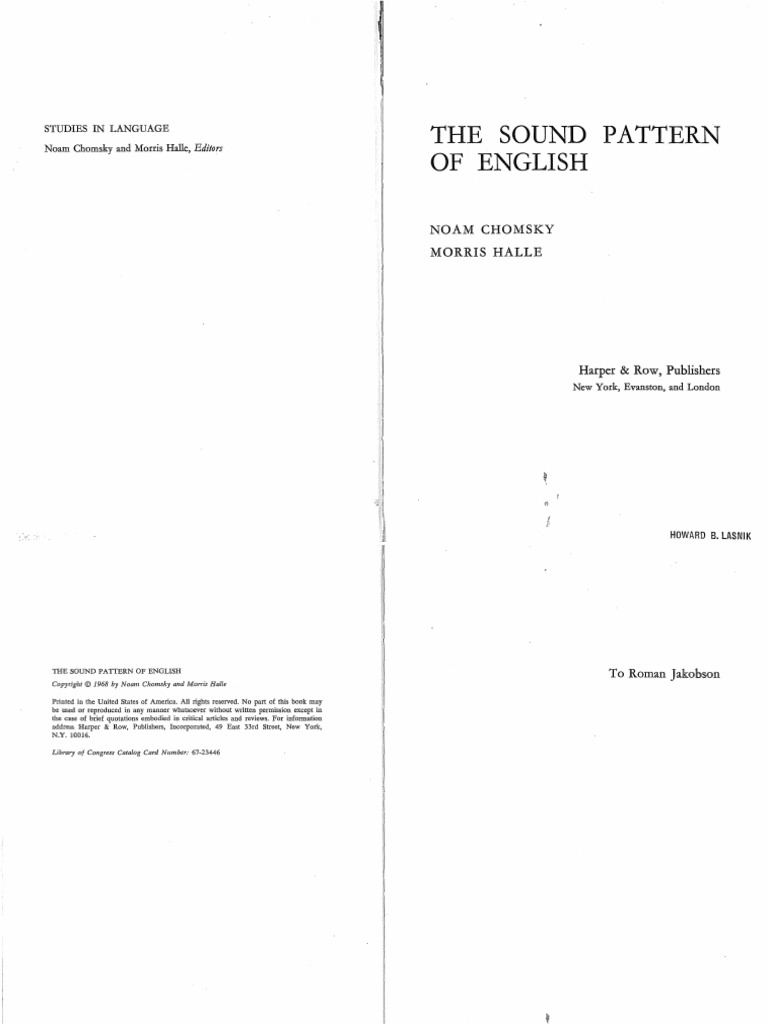 The Sound Pattern of English by Chomsky, Noam, Halle, Morris