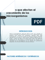 Factores Que Afectan Al Crecimiento de Los Microorganismos