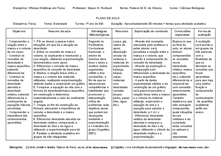 Física - Plano de Aula | PDF | Science | Ciencia (general)