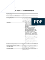 Unit Plan Project - Lesson Plan Template: Rennen Delatte