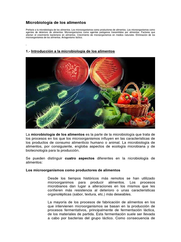 Microbiología de Los Alimentos | PDF | Las bacterias | Alimentos