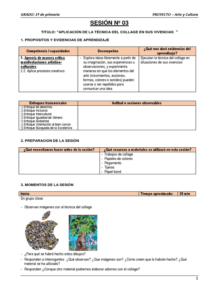 Sesión de Arte y Cultura | PDF | Aprendizaje | Cognición