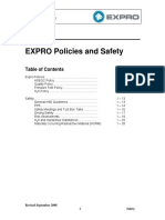 EXPRO Policies and Safety: Section 1