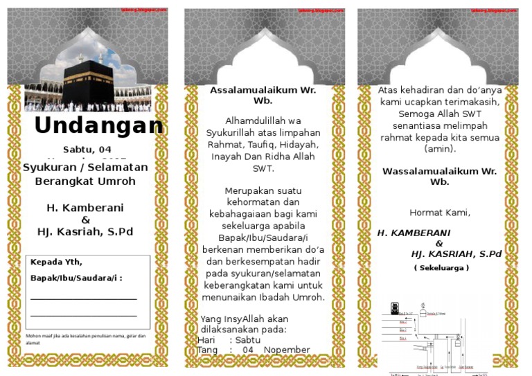 Contoh Surat Undangan Ibadah Haji