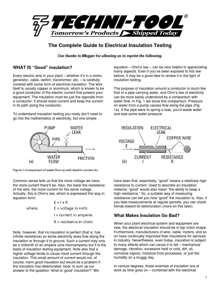 Megger Insulation Testing Overview | PDF | Electric Current ...